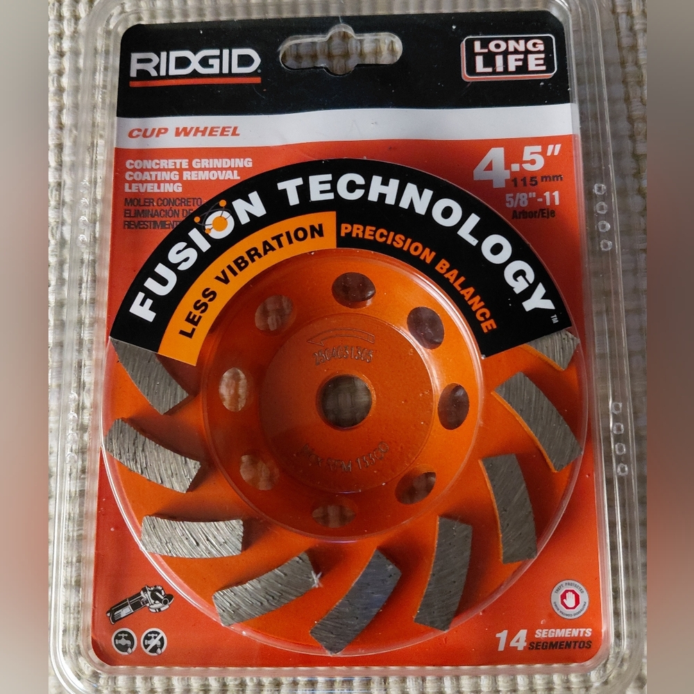 Ridgid Diamond Cut Wheel Turbo Segment 4.5" NWOT